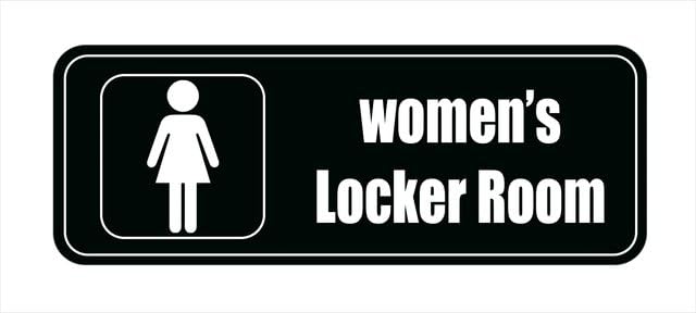 Women'S Locker Room Graphic Sign,Self Adhesive Sign For Front Door Or Wall 10 X 3 Inch Quick And Easy Installation Design For Home Office Business