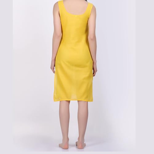 Image of Women's Sleeveless Cotton Inner Slip Dress Round Neck Soft Comfortable Fit Full Length Camisole Innerwear Summer top Undergarment for Girls