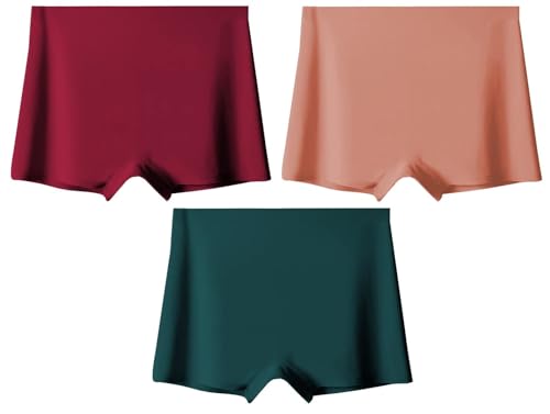 Image of LOURYN KOULYN Women's Ice Silk Seamless Boyshort Panty, (Pack of 3 Panty)