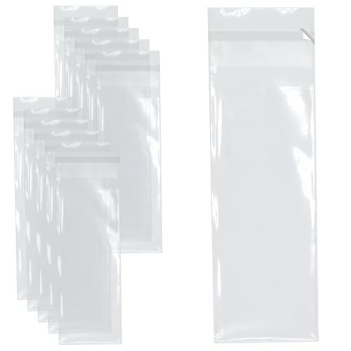 Pack of 250 - Florist Care Card/ ATC Cellophane Display Bags Self Seal - 40 micron - 65mm x 90mm + 30mm Flap
