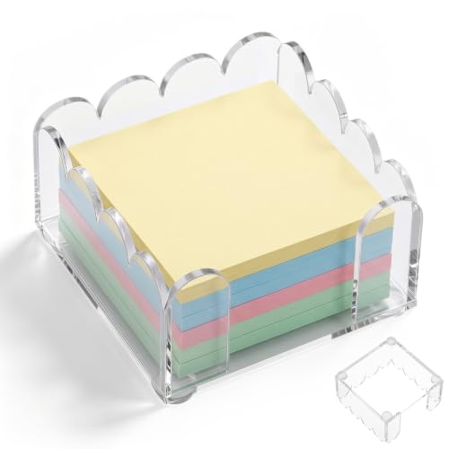 1 PCS 3 x 3 Inch Scalloped Acrylic Sticky Note Holder