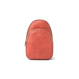 KEDZIE Sunset Sling Bag in Soft Vegan Leather Crossbody Bag Cell Phone Purse Fanny Bag Packs for Women - Coral
