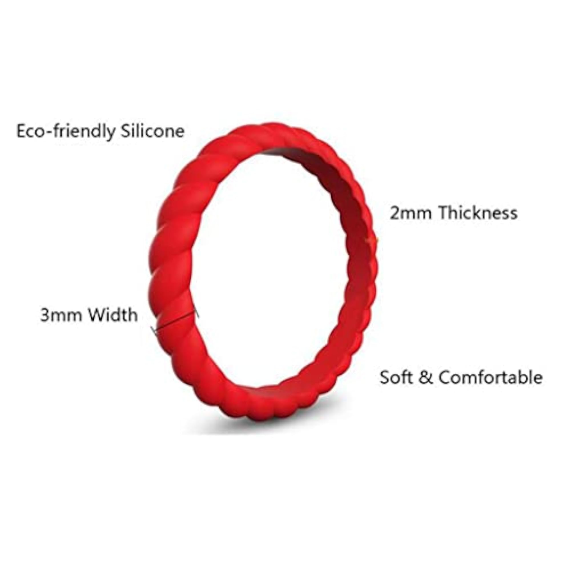 7Pcs Flexible Rubber Silicone Wedding Ring Band Set