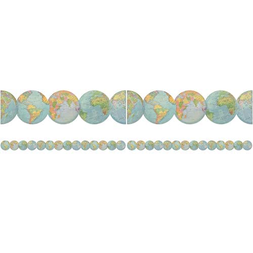 Teacher Created Resources Travel the Map Globes Die-Cut Border Trim (Pack of 2)
