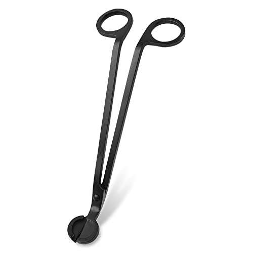Candle Wick Trimmer, Stainless Steel Candle Wick Cutter,Wick Clipper Candle Scissors Can Reaches Deep Into Candles To Cut Spent Wicks,Prevent Soot Buildup And Cleaner Burning(Black) #TOP12