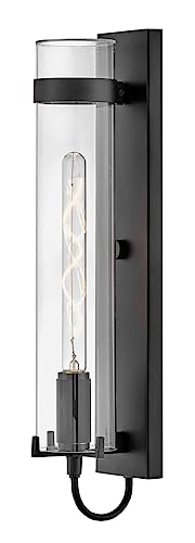 Hinkley Ryden 13204BK Large Outdoor Wall Sconce - Sleek, Slender, Singular Light with Industrial Touches for Curb Appeal - Black