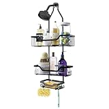 Oferta flash: juego de 4 estantes de aluminio para baño o cocina baja a su menor precio SOZOMO Estante de Ducha Colgante de 3 Niveles,Organizador de Ducha Colgante para Baño,Estante de Almacenamiento para...