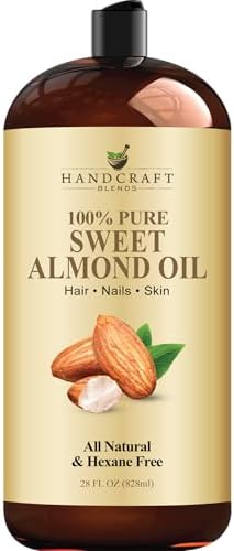 Handcraft Blends Sweet Almond Oil - 28 Fl Oz - 100% Pure and Natural - Premium Grade Carrier Oil for Skin and Hair - Hair and Body - Massage - Hexane-Free