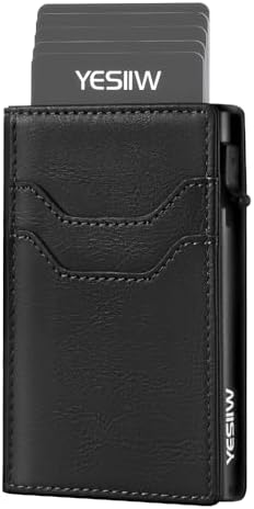 YESIIW Apple Airtag Wallets, Slim Mens Wallets RFID Blocking, Pop Up Credit Card Holder for Men Air tag Wallet