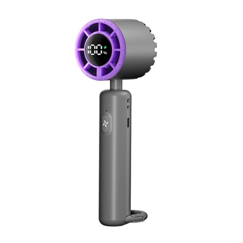 Aprilsunnyzone Ventilador eléctrico compacto que ofrece flujo de aire personalizable con 100 niveles de velocidad e indicador de batería LED (negro)