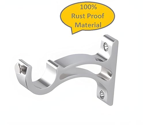 Image of Stainless Steel Curtain Supporter, 1 Inch Parda Rod Holder, Antique Brass Curtain Bracket Set for Doors & Windows, Rod Support /Holder, Curtain Clamp for Windows (Aluminum Support, Pack of 1 Pair)