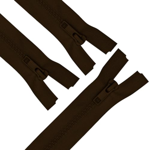 Image of ANPURZII 3PCS #5 22 Inch Brown Separating Jacket Zippers for Sewing Coats, Molded Plastic Bulk Zippers(Brown 22 inch 3PCS)