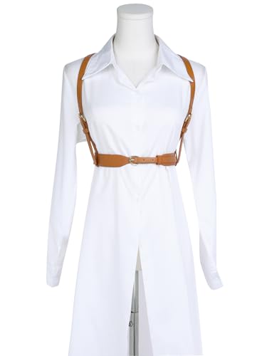 Women Punk Waist Belt, Leather Strap Body Harness Gothic Wide Belts, Rave Party Cosplay Costume Halloween4