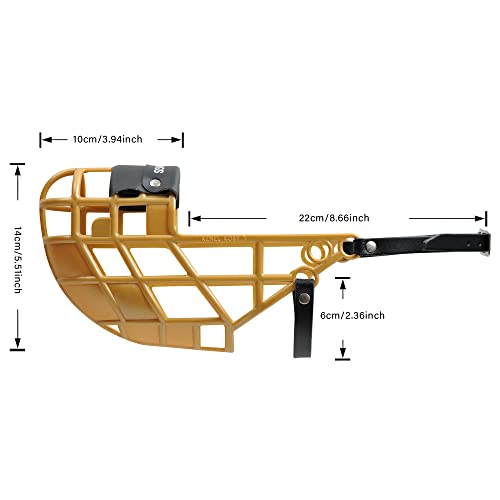 AMATHINGS Maulkorb Model Super Kennel Soft mit wattiertem Nasenstück Trinken Immer Möglich Ideal Für Freilauf, Hundewiese, Kennel, Zwinger, Rennen (Gold)