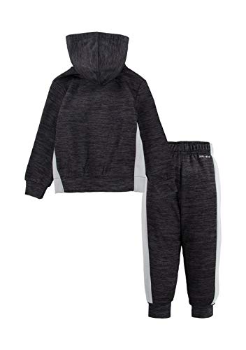 Nike Boy`s Therma Full Zip Hoodie & Pants 2 Piece Set (Black Heather(76G806-K08)/Black, 4T)2