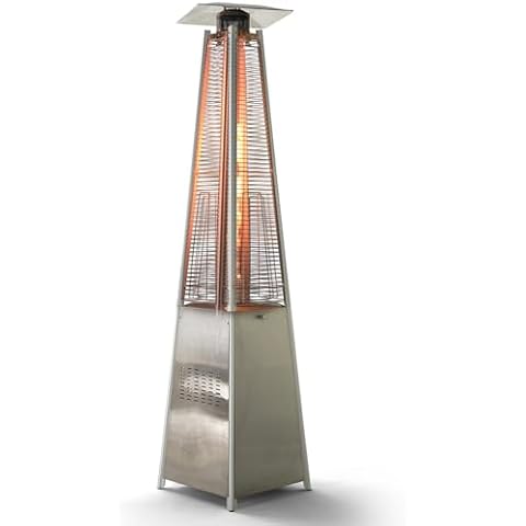 Propane Heater, Outdoor Patio Pyramid Flame Heater with Wheels and Cover, 48000 BTU Portable Propane Heater for Large Space, Outside Party, Backyard and Garden Cover