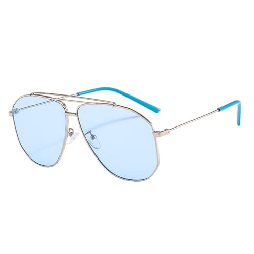 Lunettes de soleil rétro en métal bleu pour vos terrasses d'été et sorties urbaines