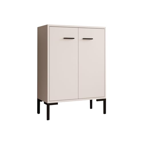 MB Muebles Bonitos | Aparador pequeño Lander L15 para Salón Moderno | Armario Auxiliar | Color Blanco | 60x84x30 cm