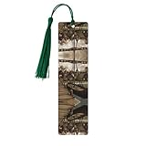 Marque-page en bois de peuplier de haute qualité avec motif bateau viking – Magnifiques marque-pages imprimés recto-verso pour livres, journaux et plus encore