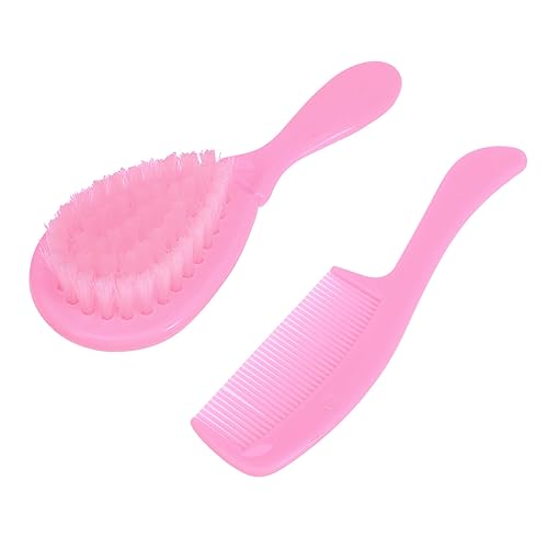 SHOWERORO Brush and Comb for Newborns and Toddlers Soft Bristles for Gentle Scalp Massage Safe and Comfortable Hair Care Pink for Registry