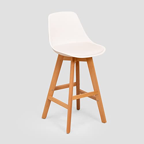 SKLUM Taburete Alto Nordic Edition Polipropileno - Madera de Haya Mate Blanco ↑65 cm - (Elige Color)