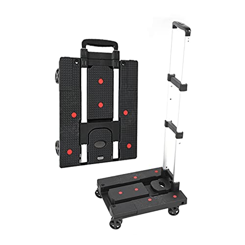 Carretilla plegable HUAHUA 60kg capacidad 4 ruedas negra miniatura 1