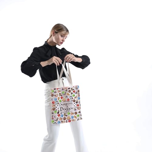 Sac fourre-tout Doggos Throwing Dice le cadeau parfait pour rôliste passionné et fan de chiens