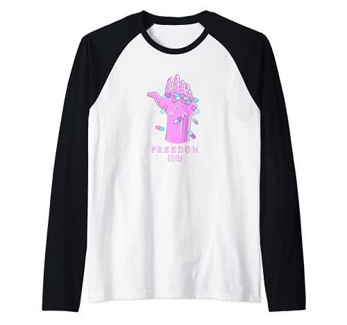 Yami Kawaii Pastel Goth Freedom Japanese Streetwear Harajuku Manche Raglan