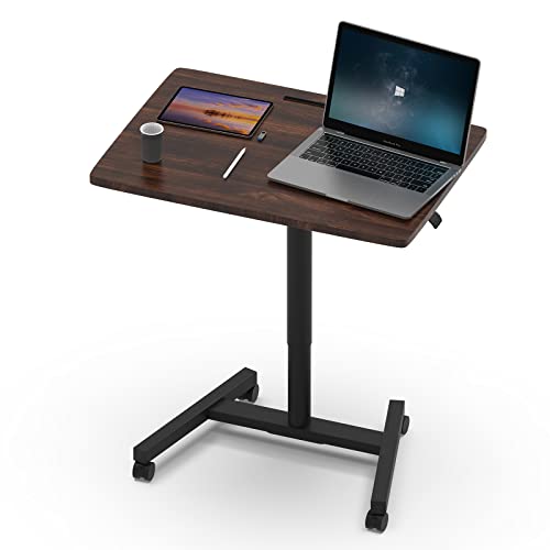 MPETAPT Rolling Desk 28" Height Adjustable Mobile Standing Desk with Tablet Slot, Rolling Standing Laptop Mobile Desk Cart Coffee Table with Wheels, Height Adjustable from 29.52" to 44.8" MPETAPT Rolling Desk 28" Height Adjustable Mobile Standing Desk with Tablet Slot, Rolling Standing Laptop Mobile Desk Cart Coffee Table with Wheels, Height Adjustable from 29.52" to 44.8"