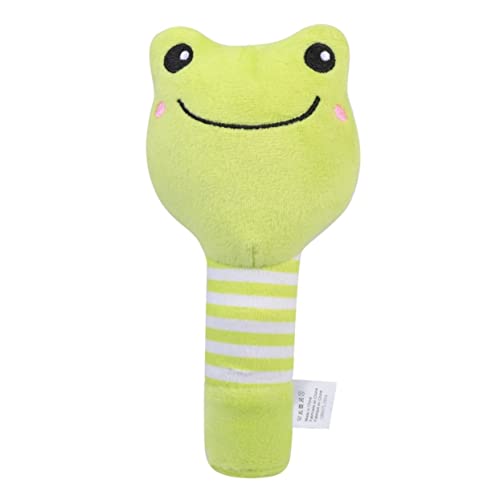 TOBBOMEY 手回しクランク 漫画の動物のガラガラのおもちゃ ベルのおもちゃ 新生児のおもちゃ 幼児をなだめるおもちゃ 手持ちの赤ちゃんガラガラ ベビーガラガラのおもちゃ ぬいぐるみ Green