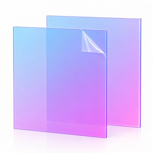 Image of 2Pack 24X24 Large Iridescent Acrylic Sheets for DIY Art Projects, Crafting Projects, Display Project, Signs, Painting,23.8x23.8 (2.8mm Thick)