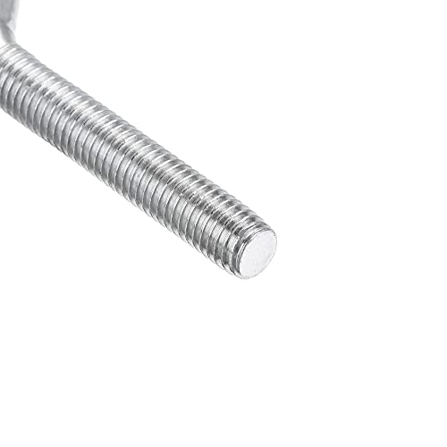 Image of uxcell M8x50mm Eye Hooks Screws Bolts Kit, 10pcs Carbon Steel Hanger Eyelet Hooks Screw with Hex Nuts for Metal Hook, Wood Terminal Ring Hooks