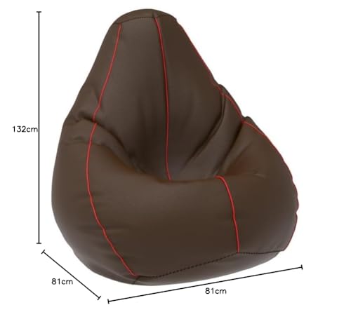 Image of Biggie Bean Bag with Beans Filled 6XL- Official: Bailey & Bakers Bean Bags - Max User Height : 6-6.5 Ft. - Weight : 99-110 Kgs(Model: Brown Red)