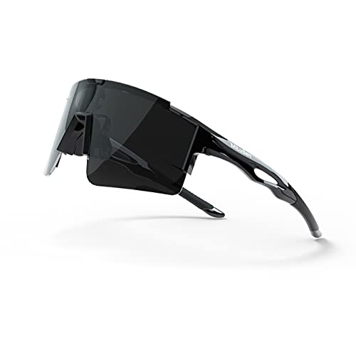 MiLuBen Cycling Sports Glasses for Men and Women,Windproof and dustproof(black)