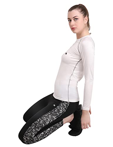 Image of NEVER LOSE Women Compression T-Shirt Top Plain Athletic Fit Multi Sports Cycling, Cricket, Football, Badminton, Gym