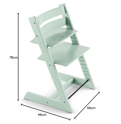 Tripp Trapp Stuhl von Stokke, Soft Mint – Verstellbarer, anpassbarer Stuhl für Kleinkinder, Kinder & Erwachsene – Praktisch, bequem & ergonomisch – Klassisches Design