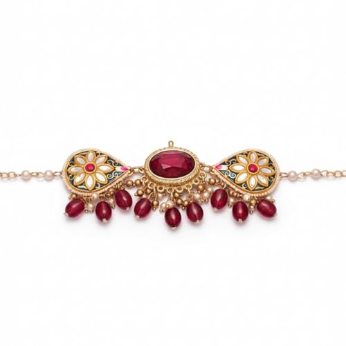 Image of SANJOYA BY EVERSTYLISH Nilachandrika Moonlight Of The Blue Sky Handmade Kundan Set With Necklace And Earrings Lightweight Jewelry For Women | Party, Festive, Wedding & Gifting