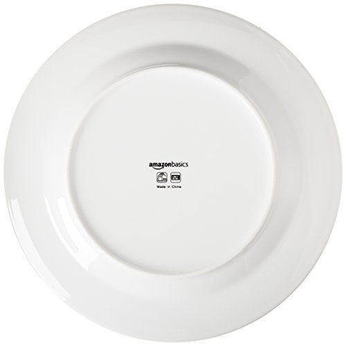 Amazon Basics 16-Piece Porcelain Dinnerware Set, Microwave and Dishwasher Safe, Service for 4, Plates, Bowls and Mugs, White view 4