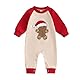 Xeadoffubio Baby Unisex Weihnachten Jumpsuit Lebkuchen Weihnachtsmann Stickerei Jumpsuit Langarm Rundhals Weihnachtsmotive Druck Strampler Baby Jungen Mädchen Weihnachten Overalls (Rot-A, 0-3 Months)