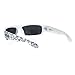 Locs Mad Dog Hardcore Gangster Cholo Narrow Rectangular Sunglasses White Bandana Arm