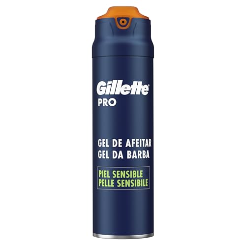 Gillette Pro Gel de Afeitar Hombre para Pieles Sensibles, Hidrata y Calma la Piel, 200 ml