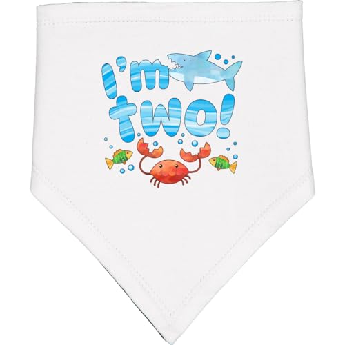 inktastic I'm 2 Second Birthday Shark and Crab Baby Bandana Bib