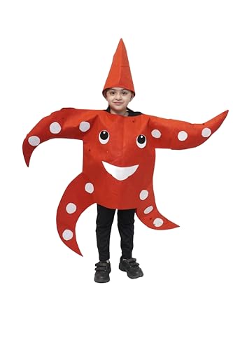 Image of Kaku Fancy Dresses Polyester Star Fish Cutout For Kids, Water Animal Costume For Boys & Girls (Freesize /Only Cutout With Cap), Multicolor