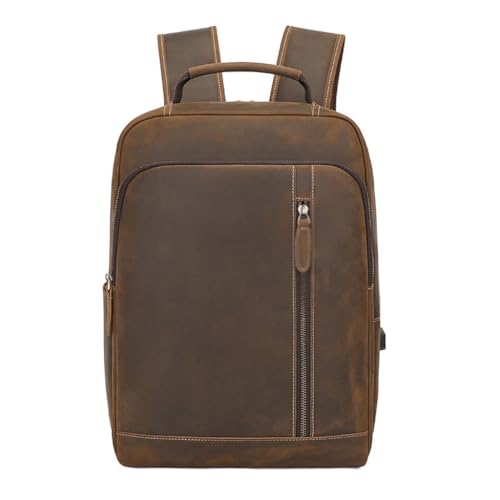 European and American retro leather backpack, crazy horse leather large capacity backpack for outdoor travel