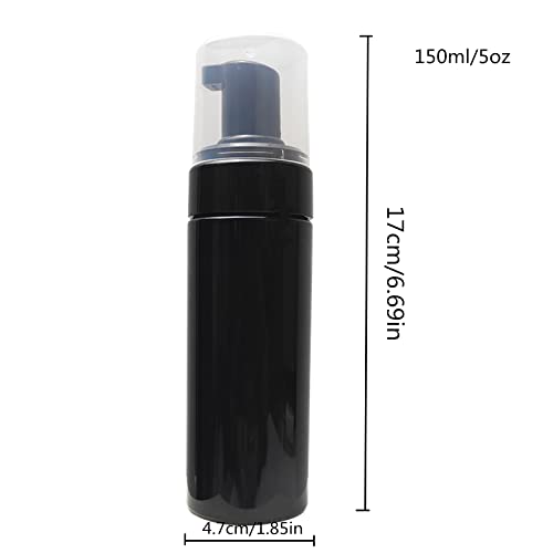 150ml Empty Foam Pump Bottle, 5oz Foaming Dispenser Soap Plastic Container for Facial Cleanser Shampoo Hand Soap (Black)2