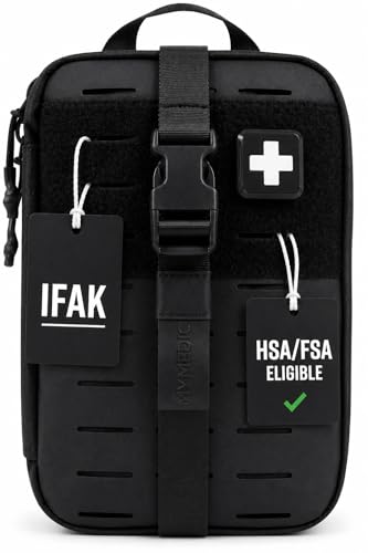 MY MEDIC MyFAK Standard Tactical IFAK & AFAK First Aid Kit - HSA FSA Items - Built in USA - Medical Supplies & Combat Medic Kit for Car Truck Vehicle & EDC Emergencies - Tactical Medical Bag Black