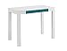 Altra Parsons Desk with Drawer, White/Teal