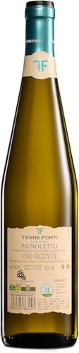Terre Forti Pignoletto DOC, Frischer und Fruchtiger, Weißer Italienischer Perlwein, 12 % Vol., Karton mit 6 Flaschen mit jeweils 750 ml