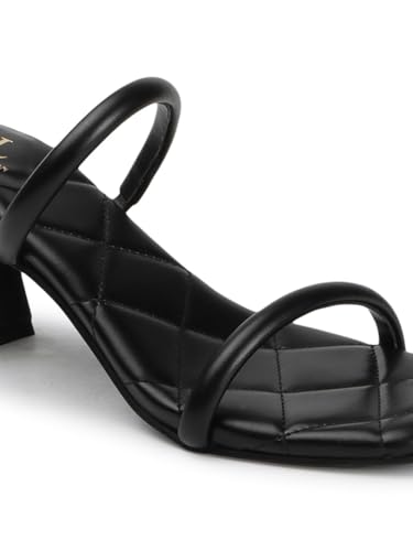 Image of Carlton London Women Comfortable Casual Sandal with Block Heels, Square Toe for Casual and Office Wear