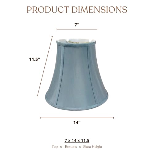 Image of Royal Designs, Inc. BSO-704-14BLU-2 True Bell Basic Lamp Shade, 7 x 14 x 11.5, Blue, 2-Pack